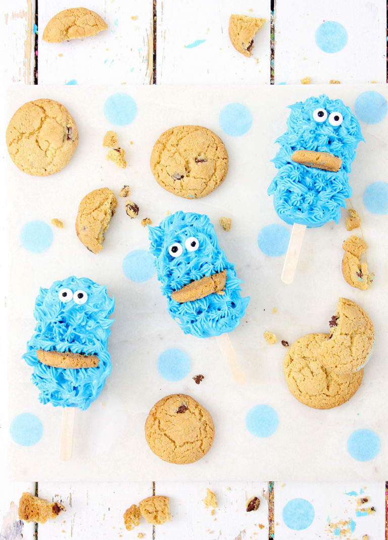 Cookie Monster Cake Pops Eating Cookies