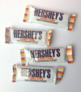 break up the candy corn bars inside the wrappers