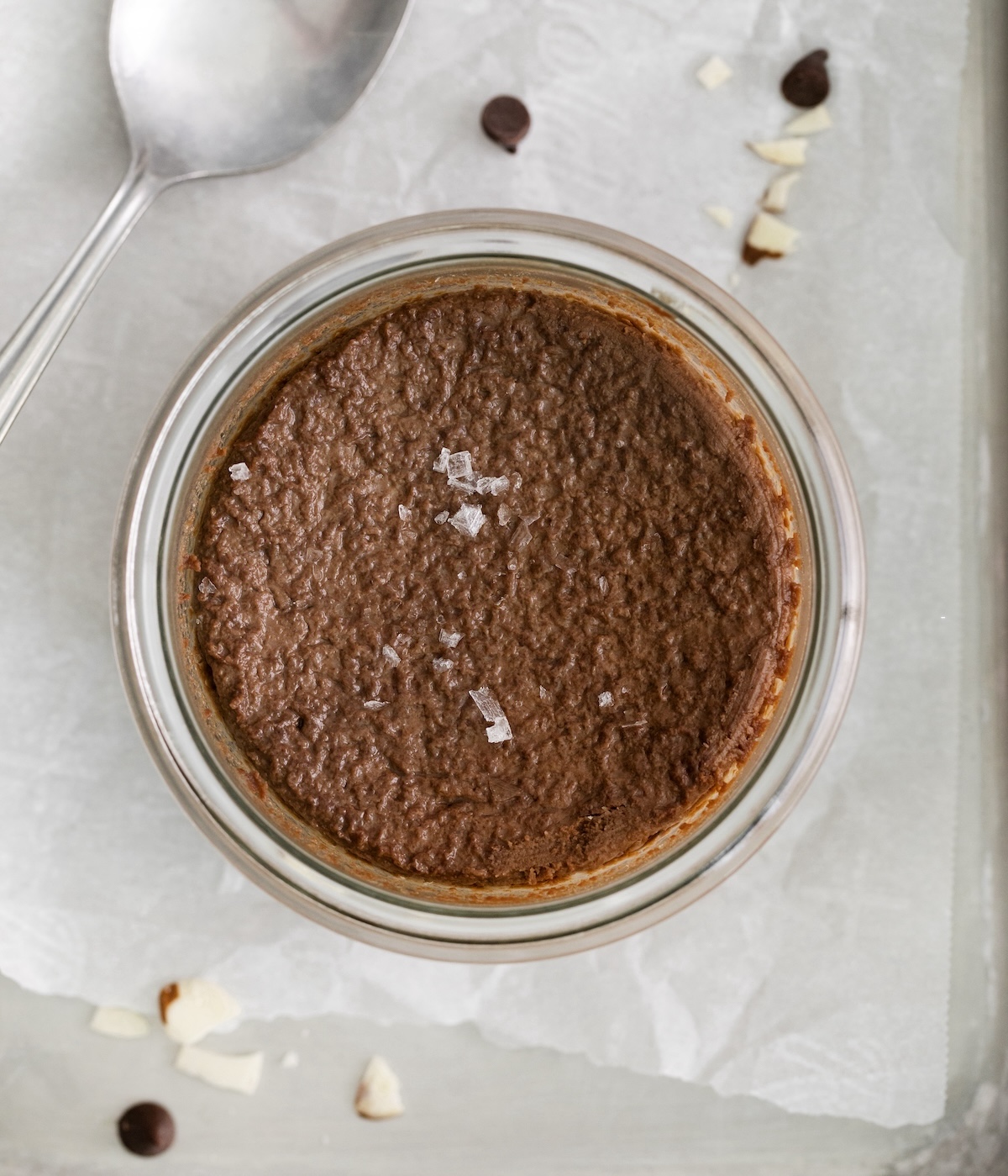 Chilled pot de creme ready to serve