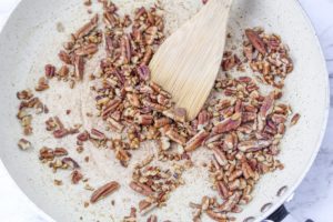 Cooking pecans in butter on the stove
