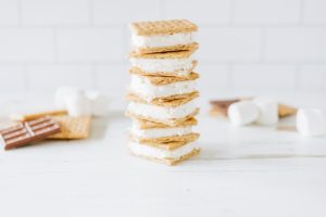 Stack of graham cracker sandwiches