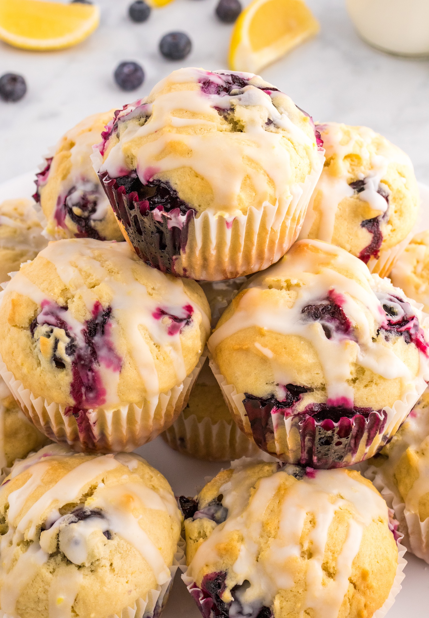 glazed lemon blueberry muffins