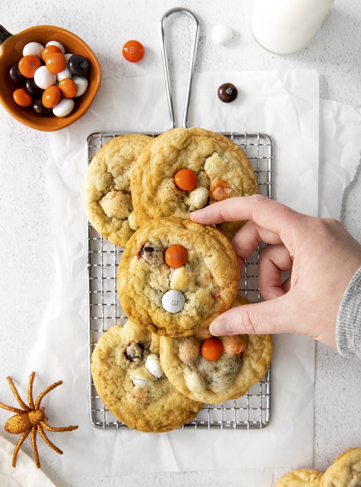 Halloween cookie recipe with M&Ms