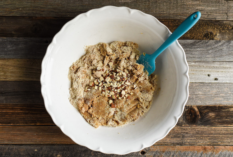 almonds added to the dough