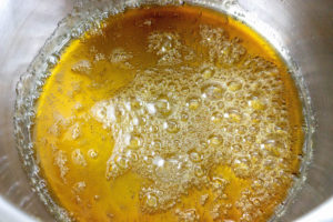 Water and sugar caramelizing in an Instant Pot