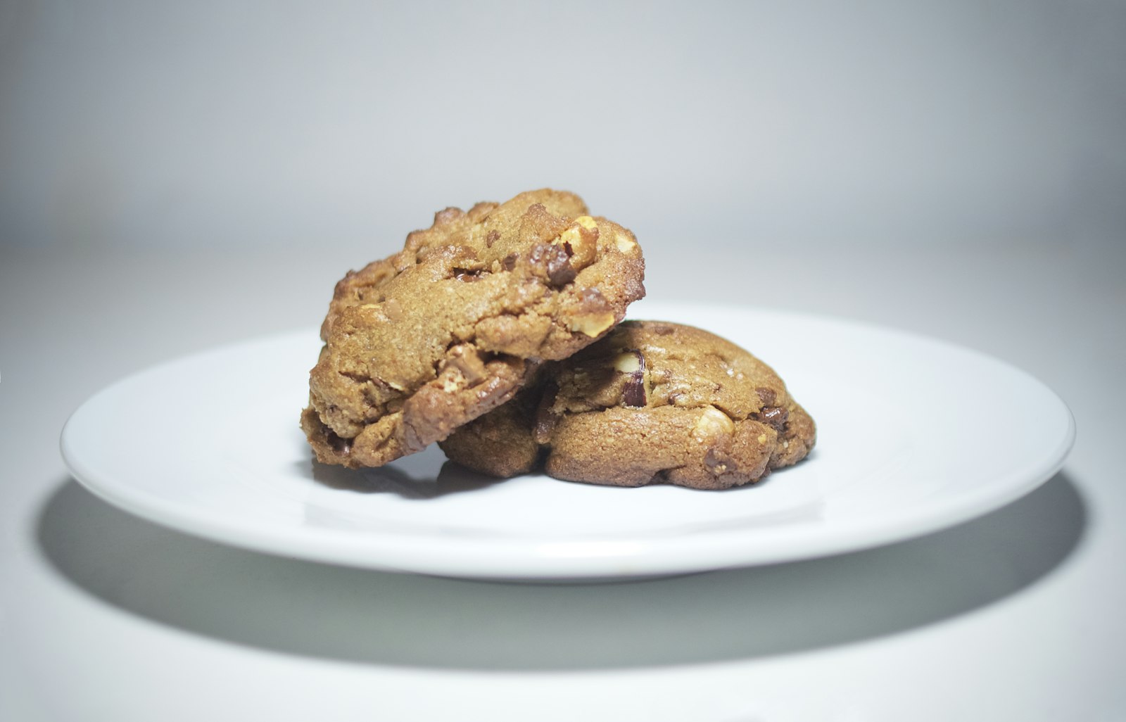 Chewy almond cookies on a plate