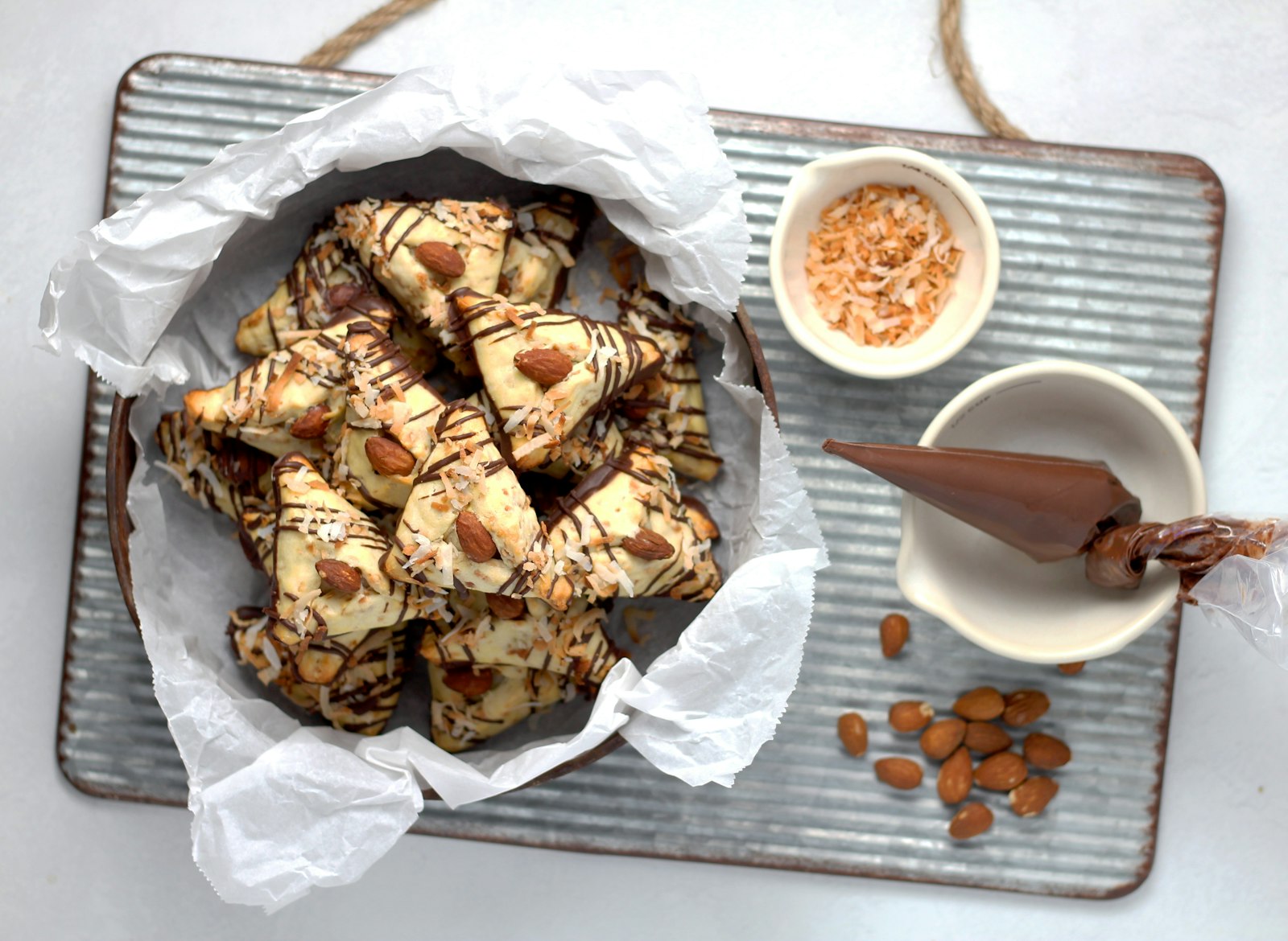 Almond flour cookies on a baking tray