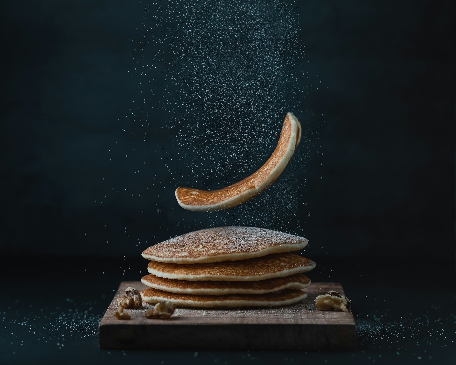 Pancake being flipped in the air