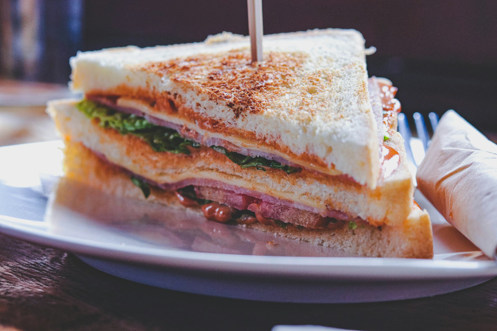 Toasted breakfast sandwich