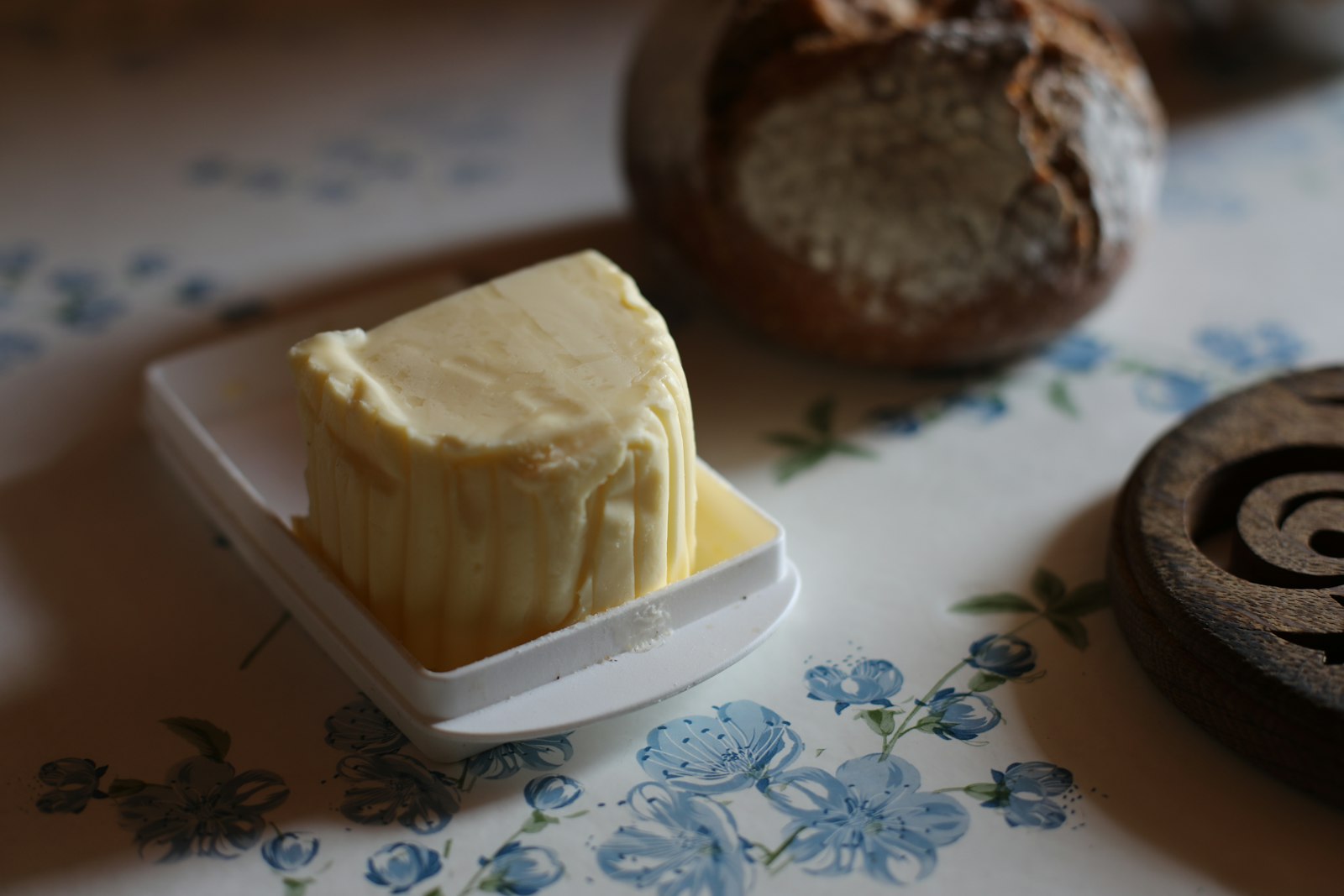 Soft homemade butter in a dish