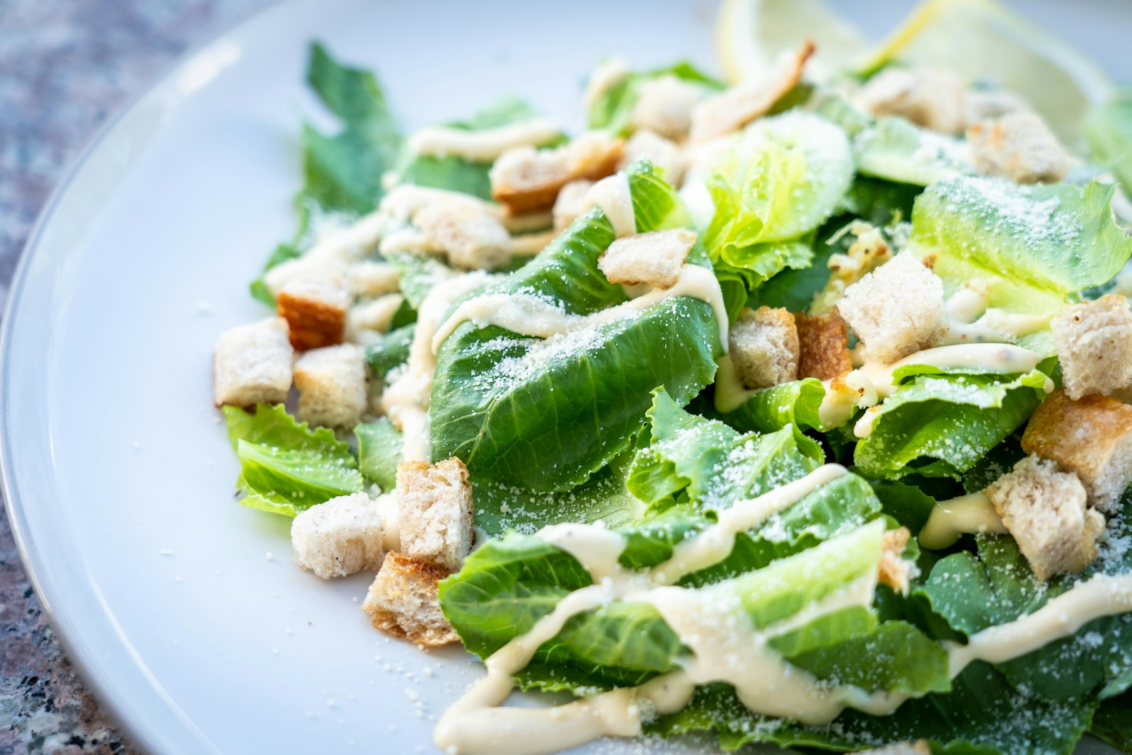 Chicken caesar salad with croutons