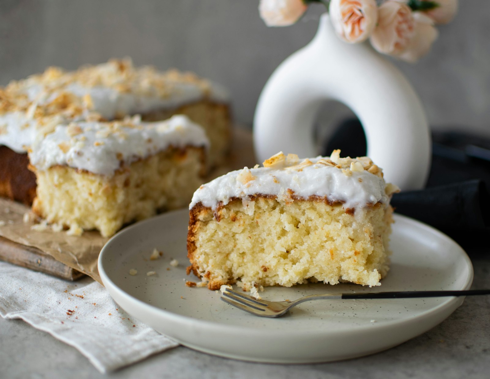 Coconut cake slices
