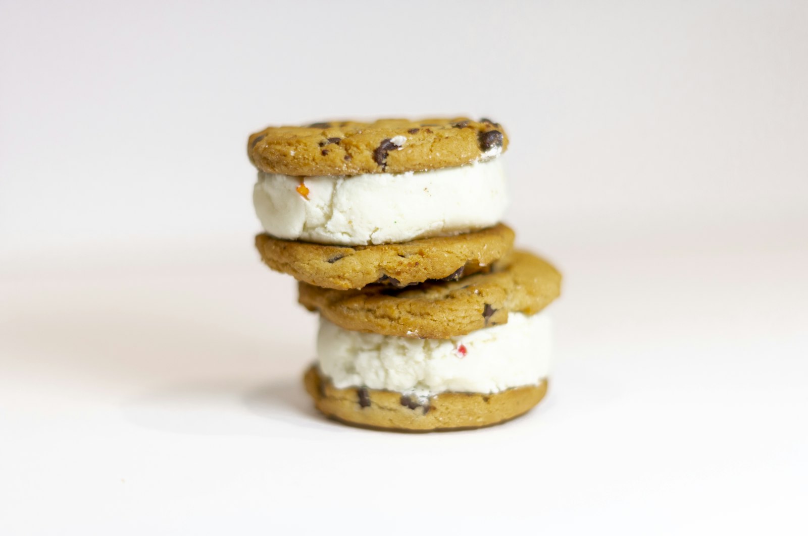Stacked cookie ice cream sandwiches