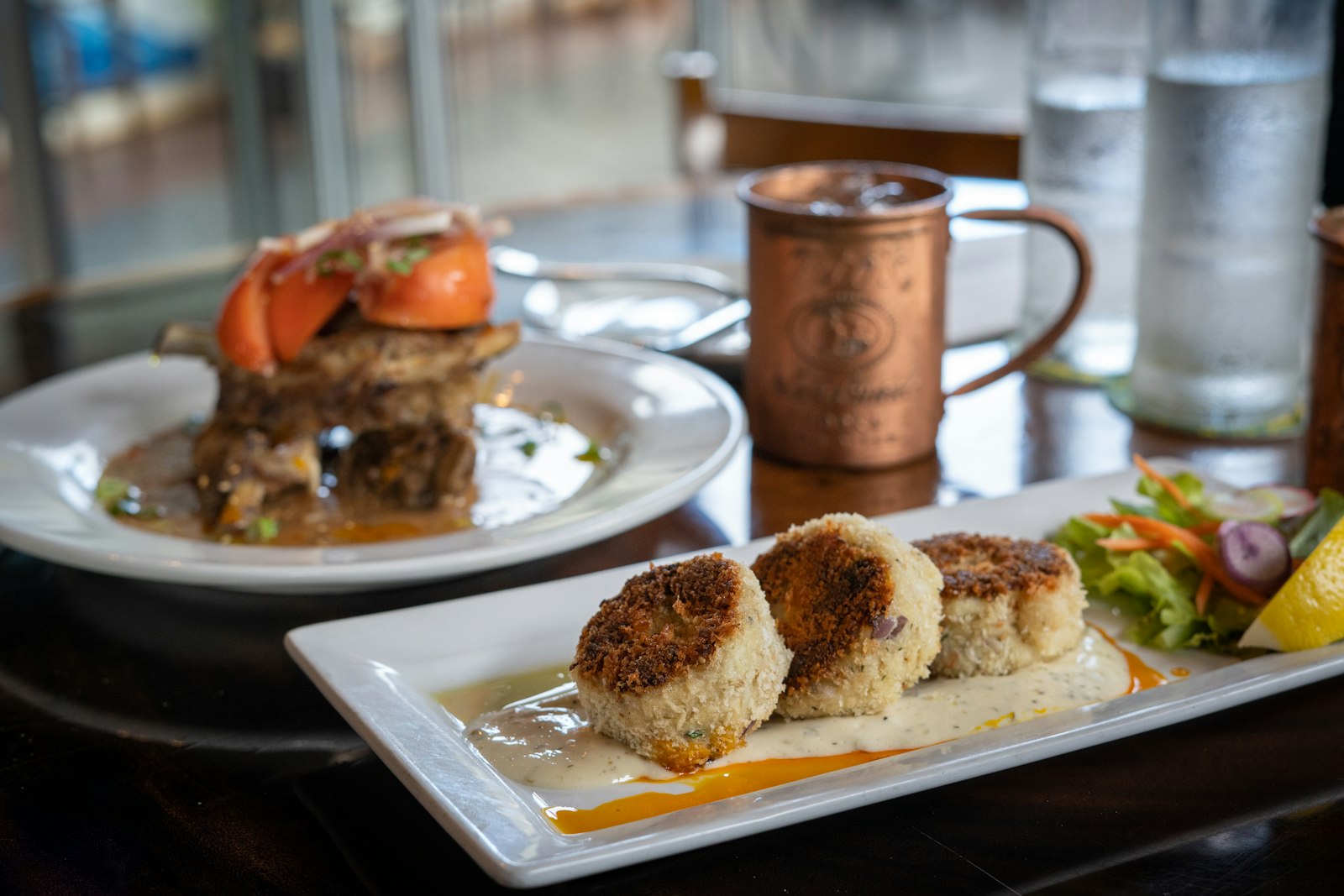Crab cakes on a plate