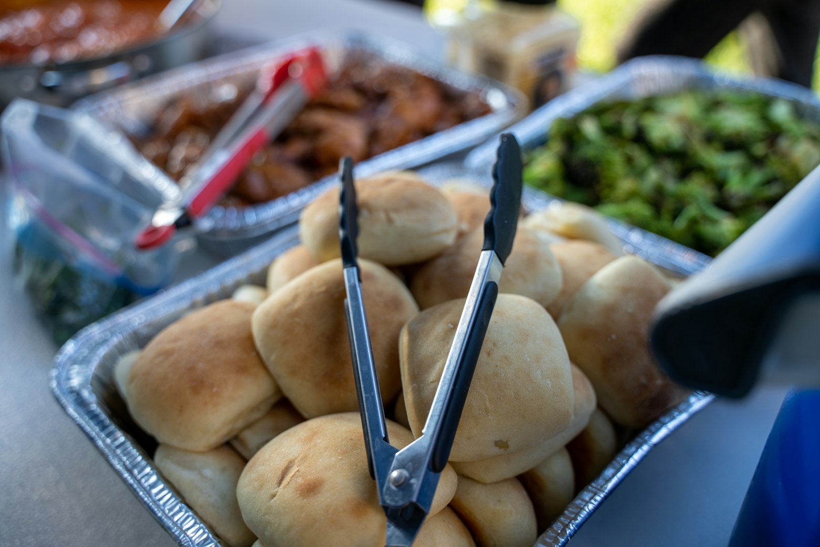 Soft dinner rolls in a basket