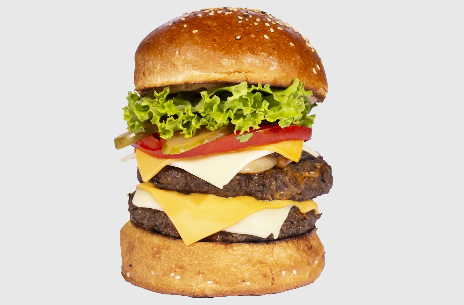 Tall double cheeseburger