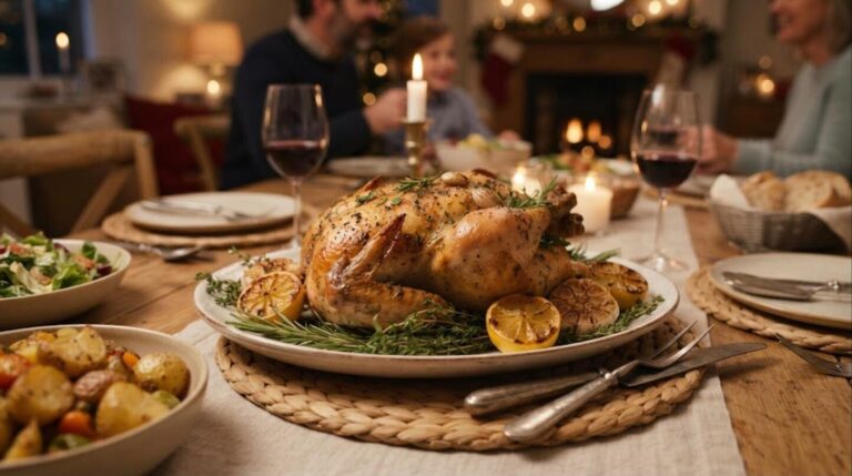 Easy chicken dinners: herb roasted chicken with lemon and garlic