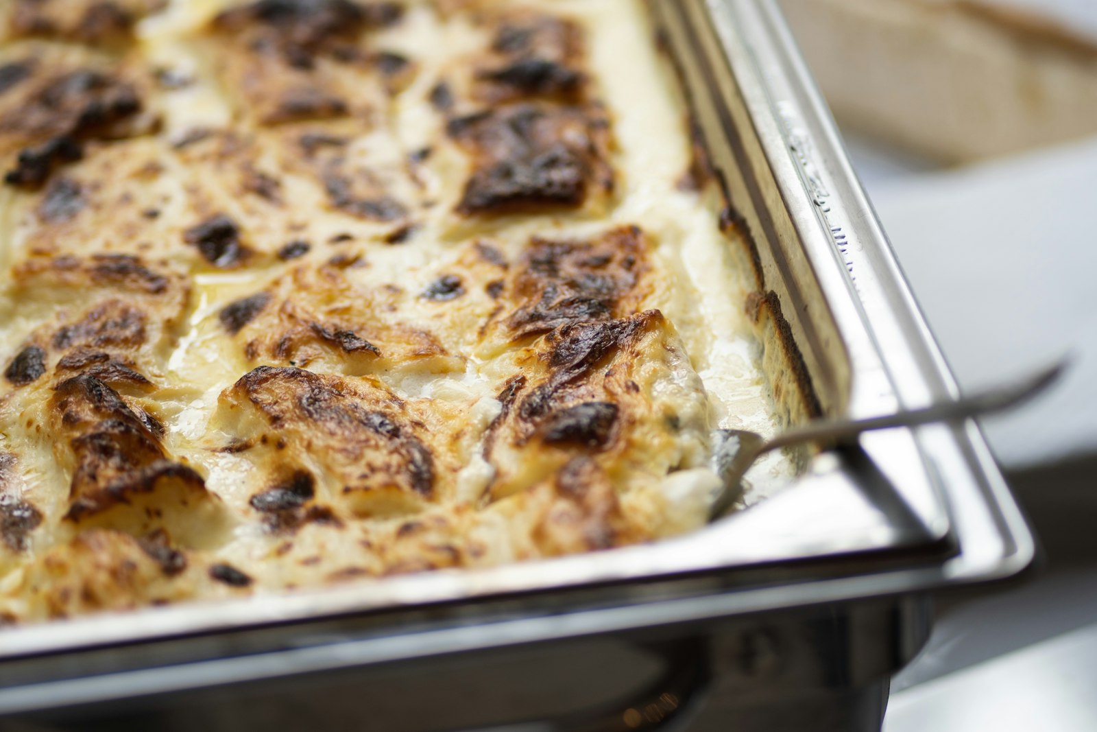 Tartiflette with potatoes and melted cheese