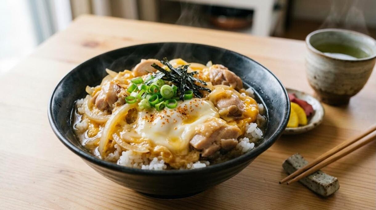 Japanese dinners: oyakodon chicken and egg rice bowl