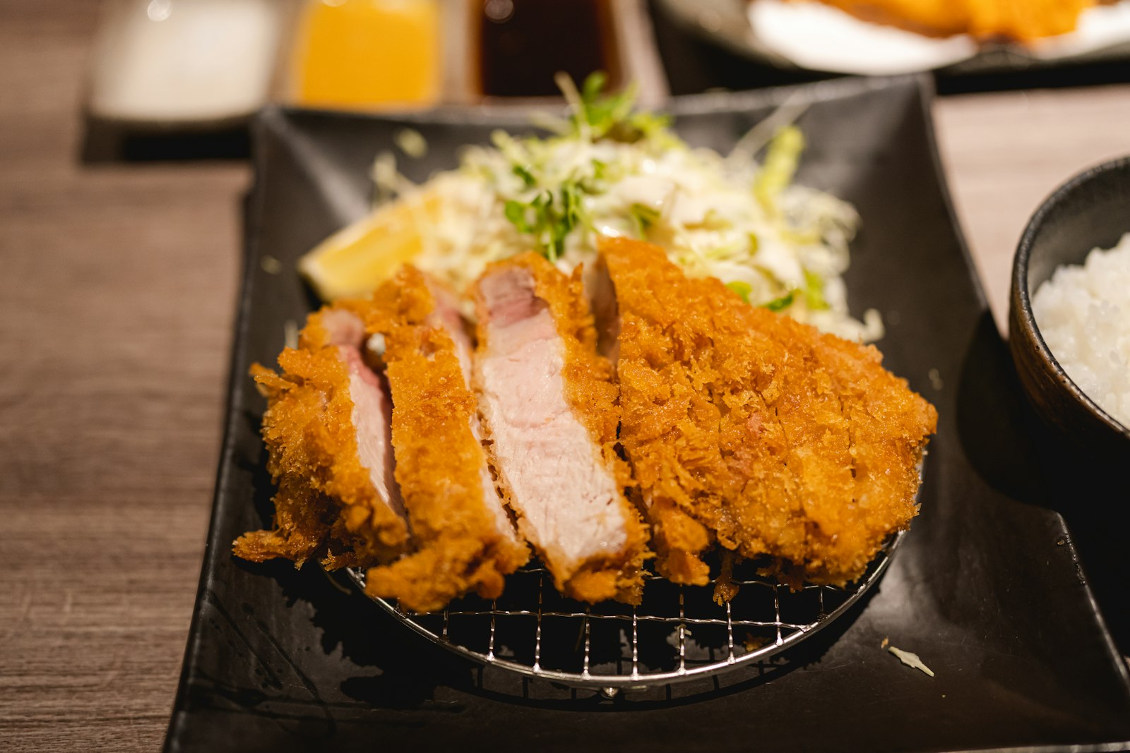 Japanese tonkatsu with shredded cabbage