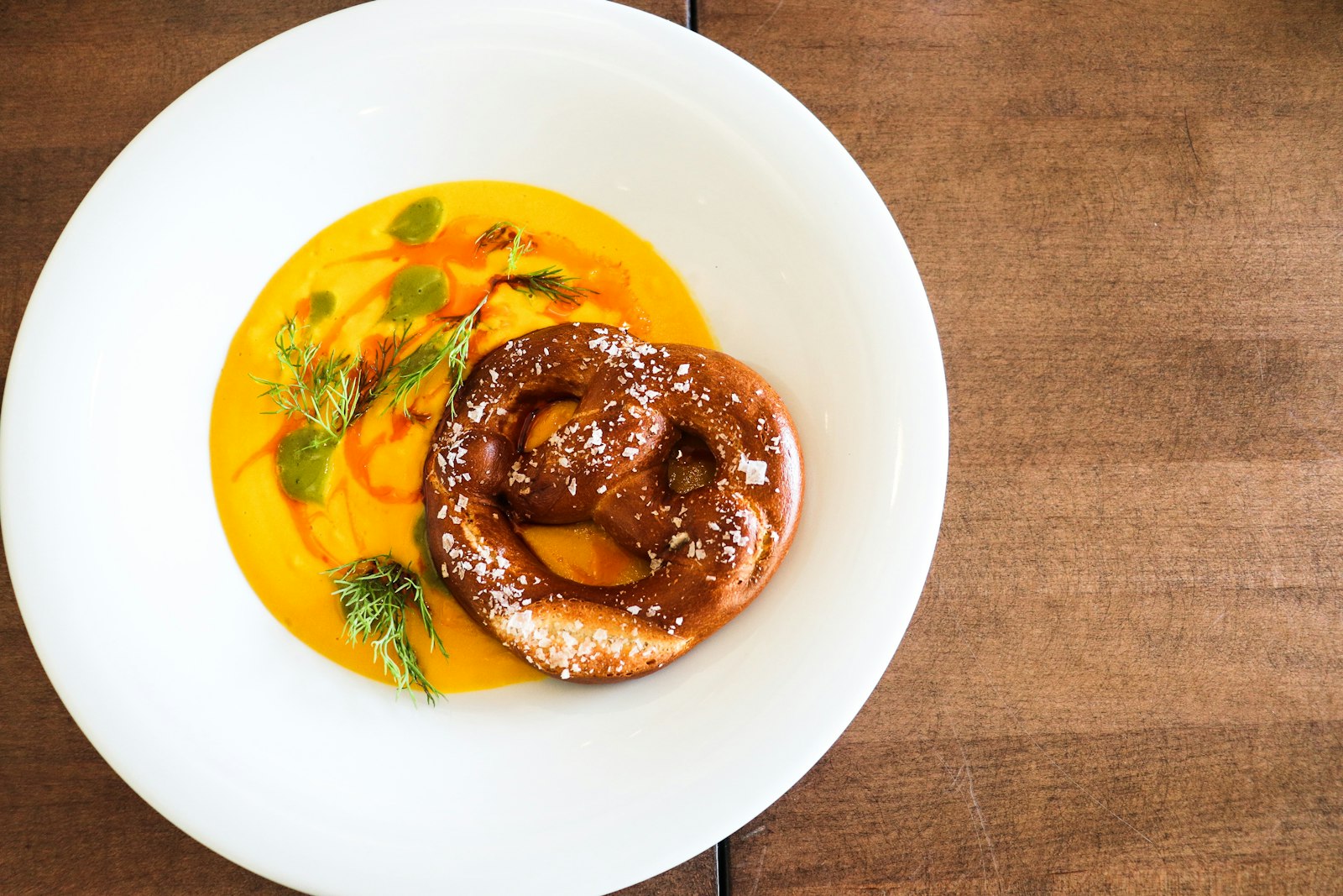 Butternut squash soup with a swirl