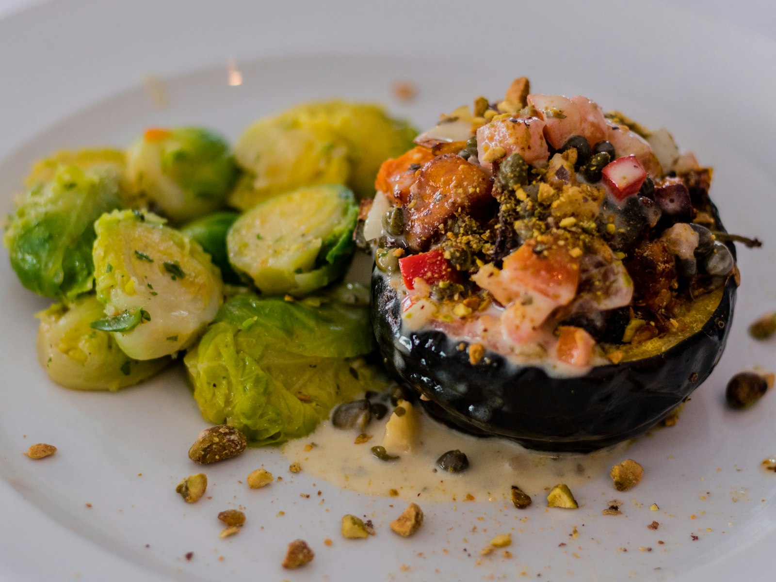 Stuffed dinners acorn squash filled with sausage and rice