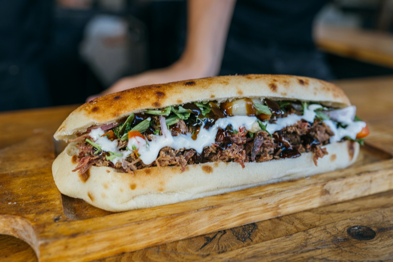 Hot sandwiches: Philly style cheesesteak on a roll