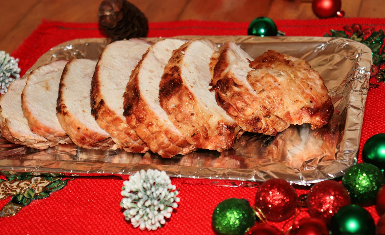 Sliced roast pork loin for the holidays