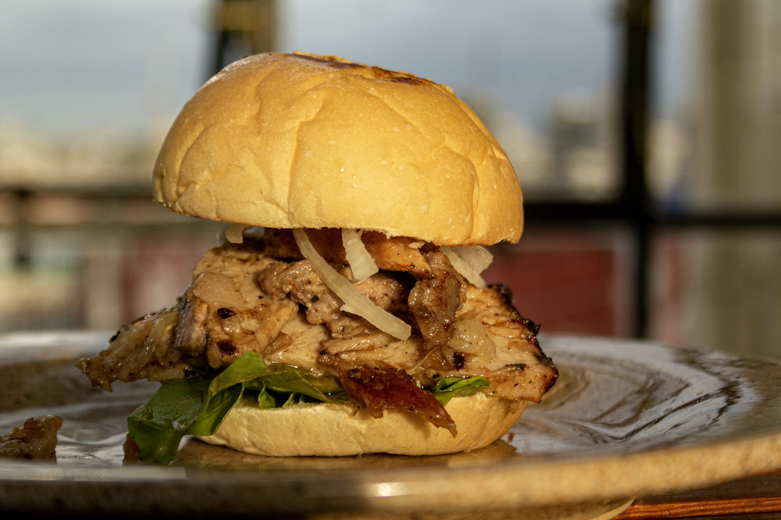 BBQ pulled pork sandwich on a soft bun