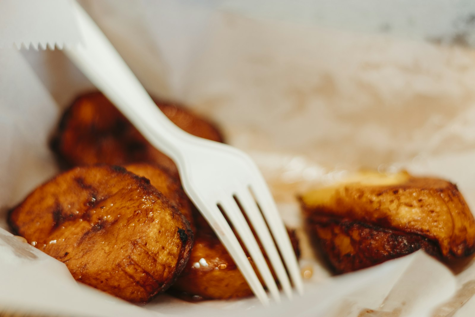 Sweet fried plantains on a plate