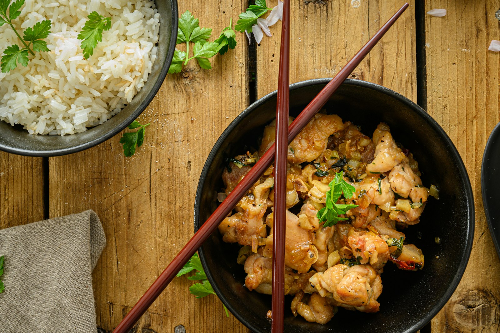 Caribbean brown stew chicken in a pot