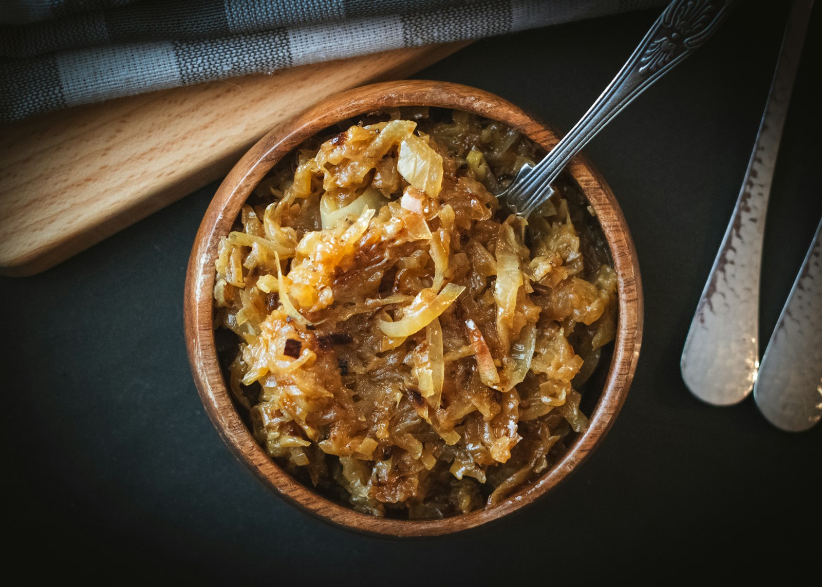 Eastern European bigos cabbage and meat stew in a bowl
