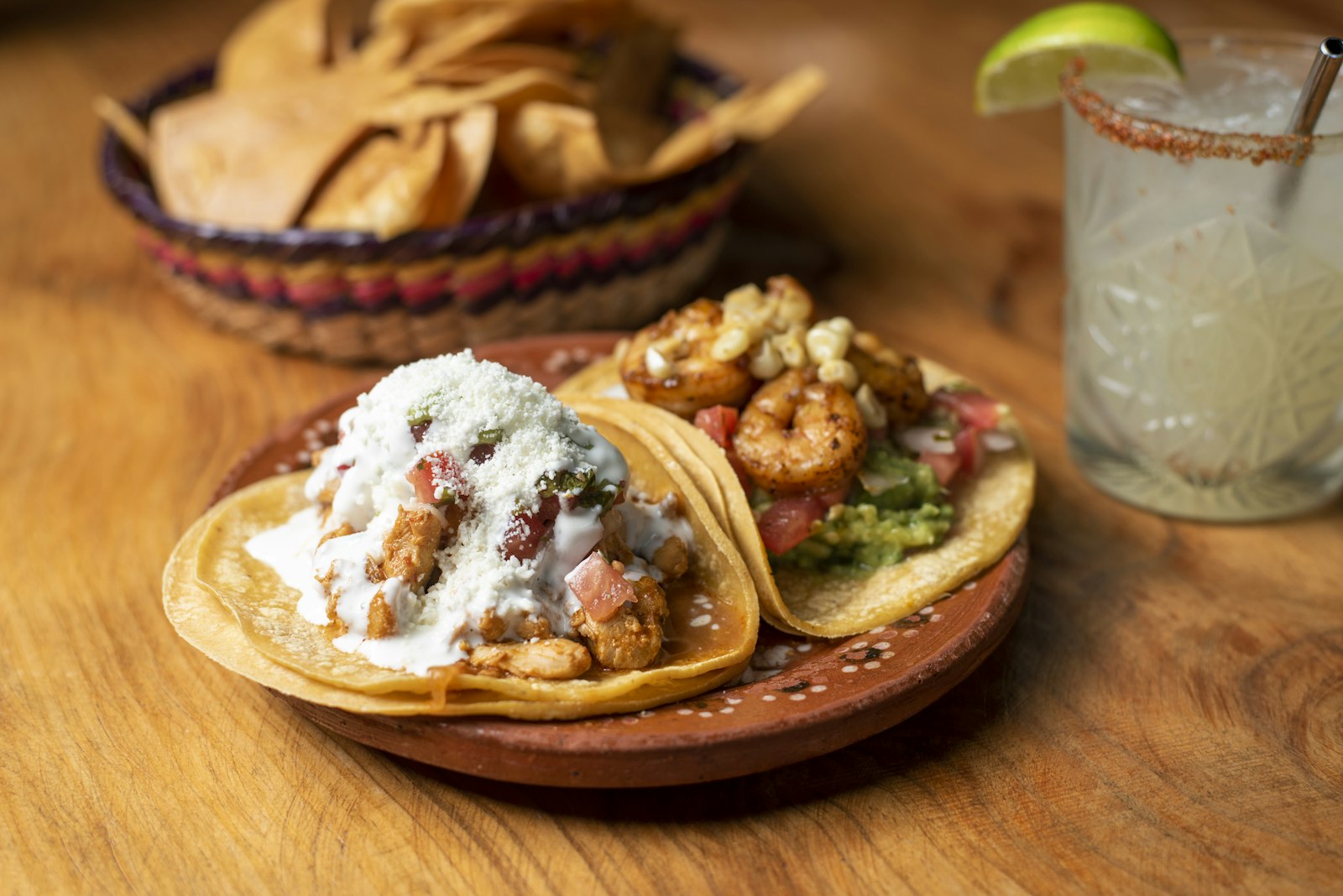 Shrimp dinners for taco night: tacos with creamy sauce