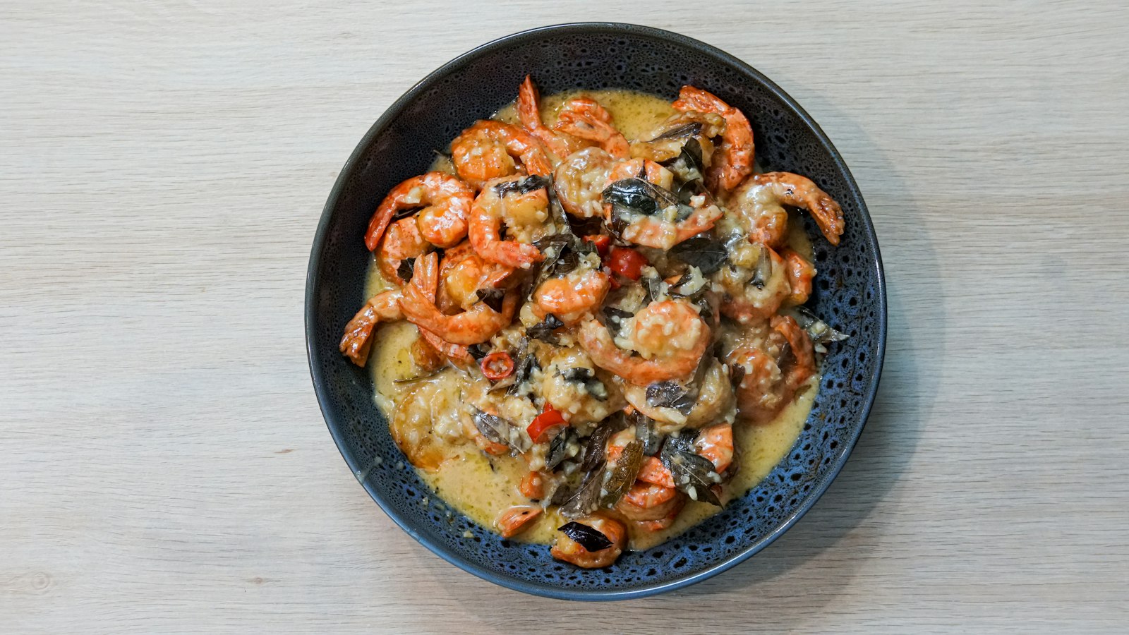 Shrimp dinners made creamy: Tuscan garlic shrimp with spinach in a skillet