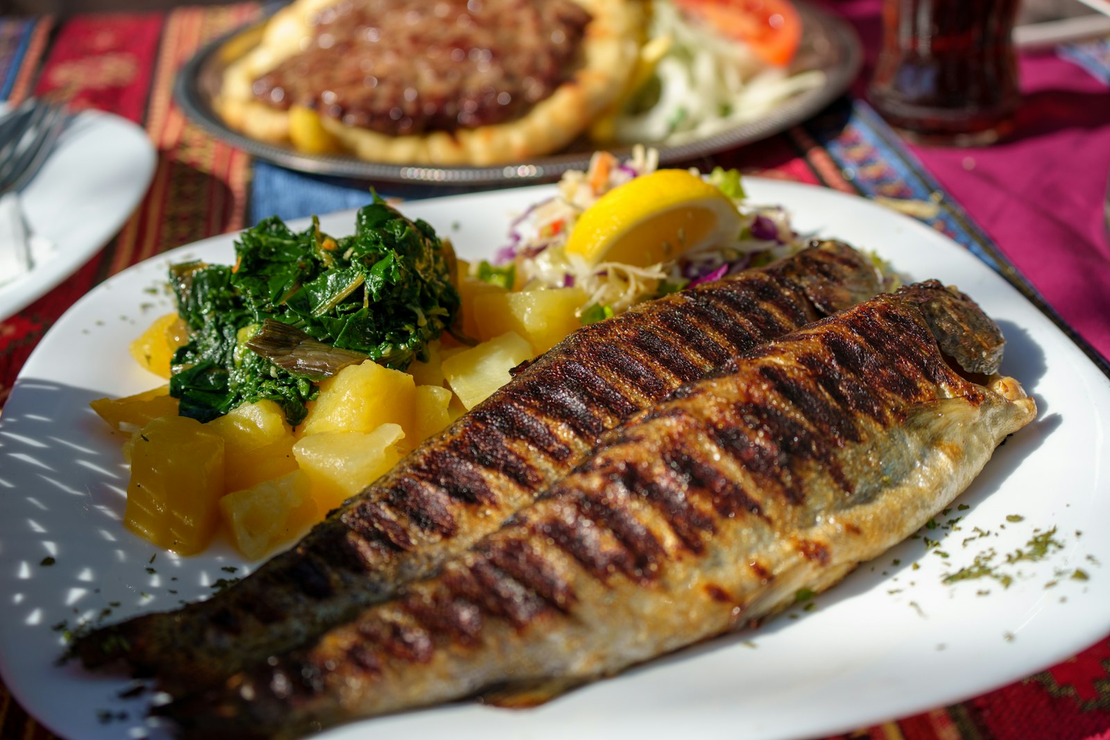 Grilled fish with chermoula herb sauce, a light Moroccan dinner