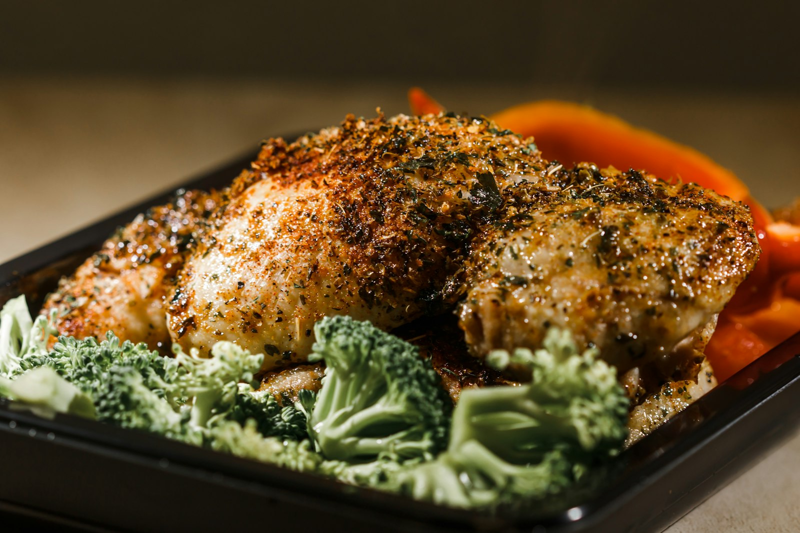 Herb crusted baked chicken
