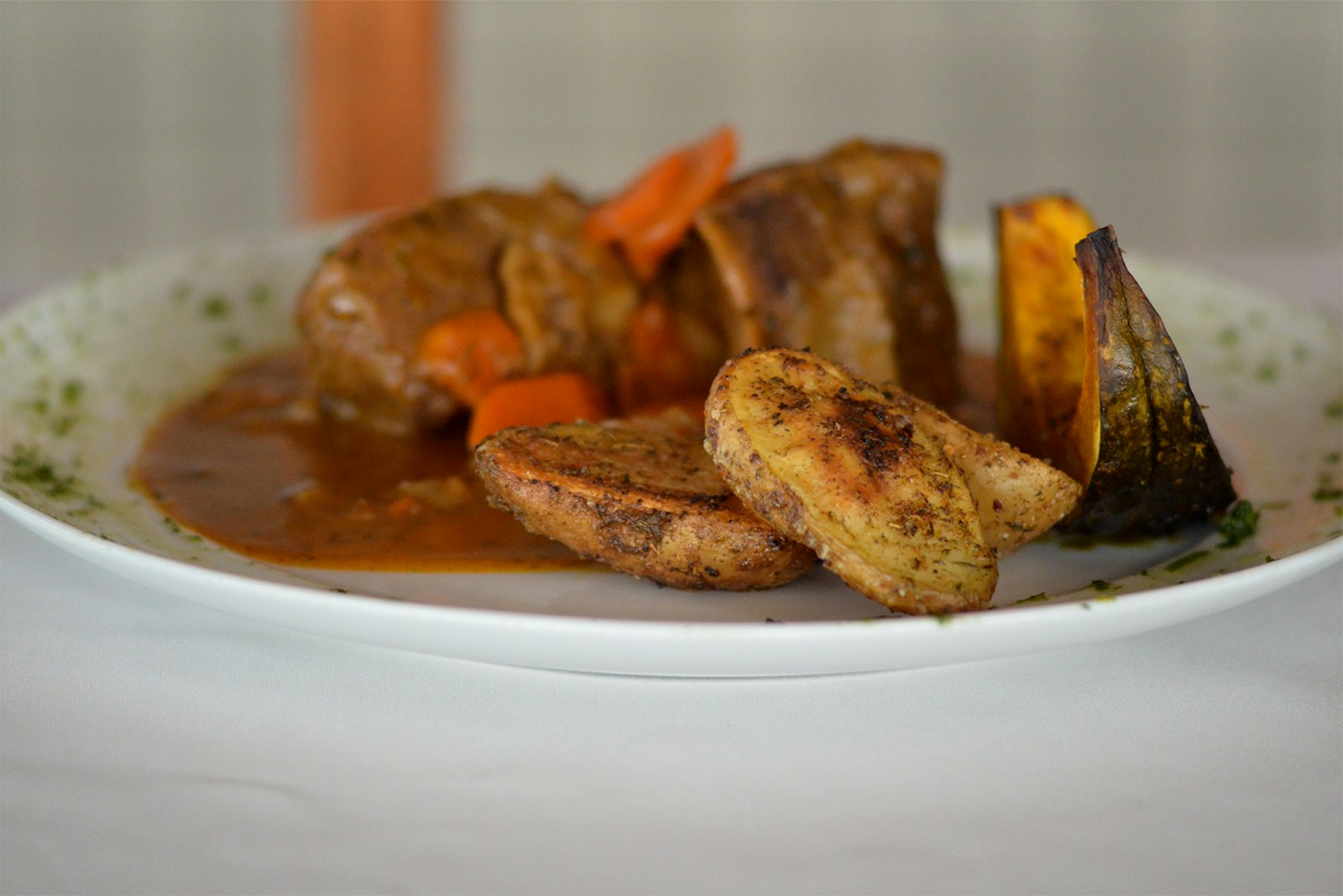 Swiss steak with gravy and vegetables