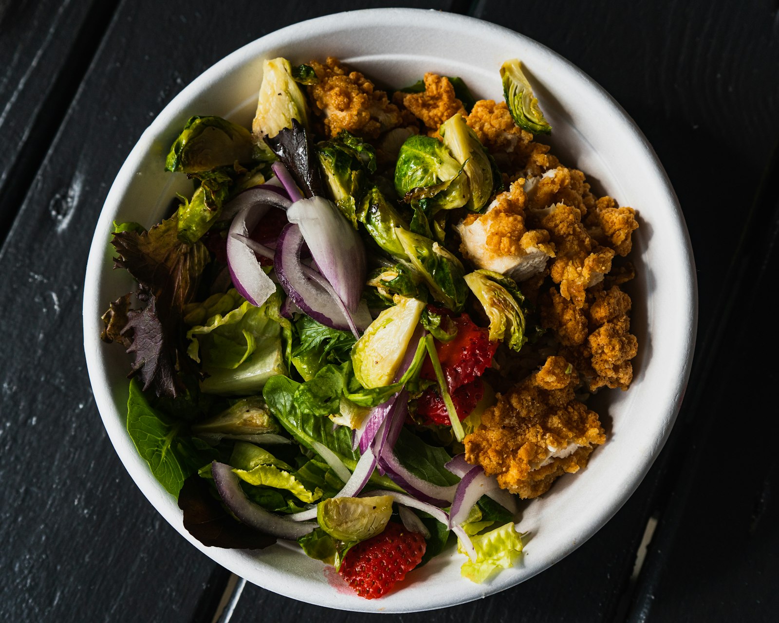 Warm lentils with roasted vegetables and leafy greens