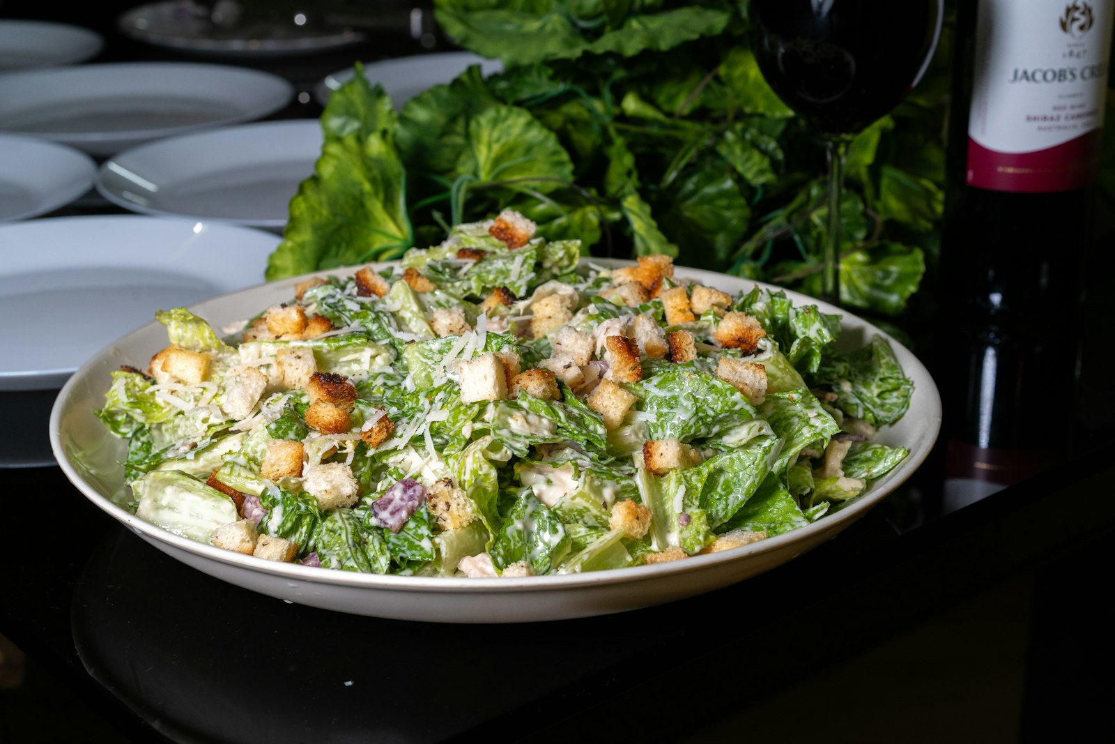 Caesar salad with creamy dressing
