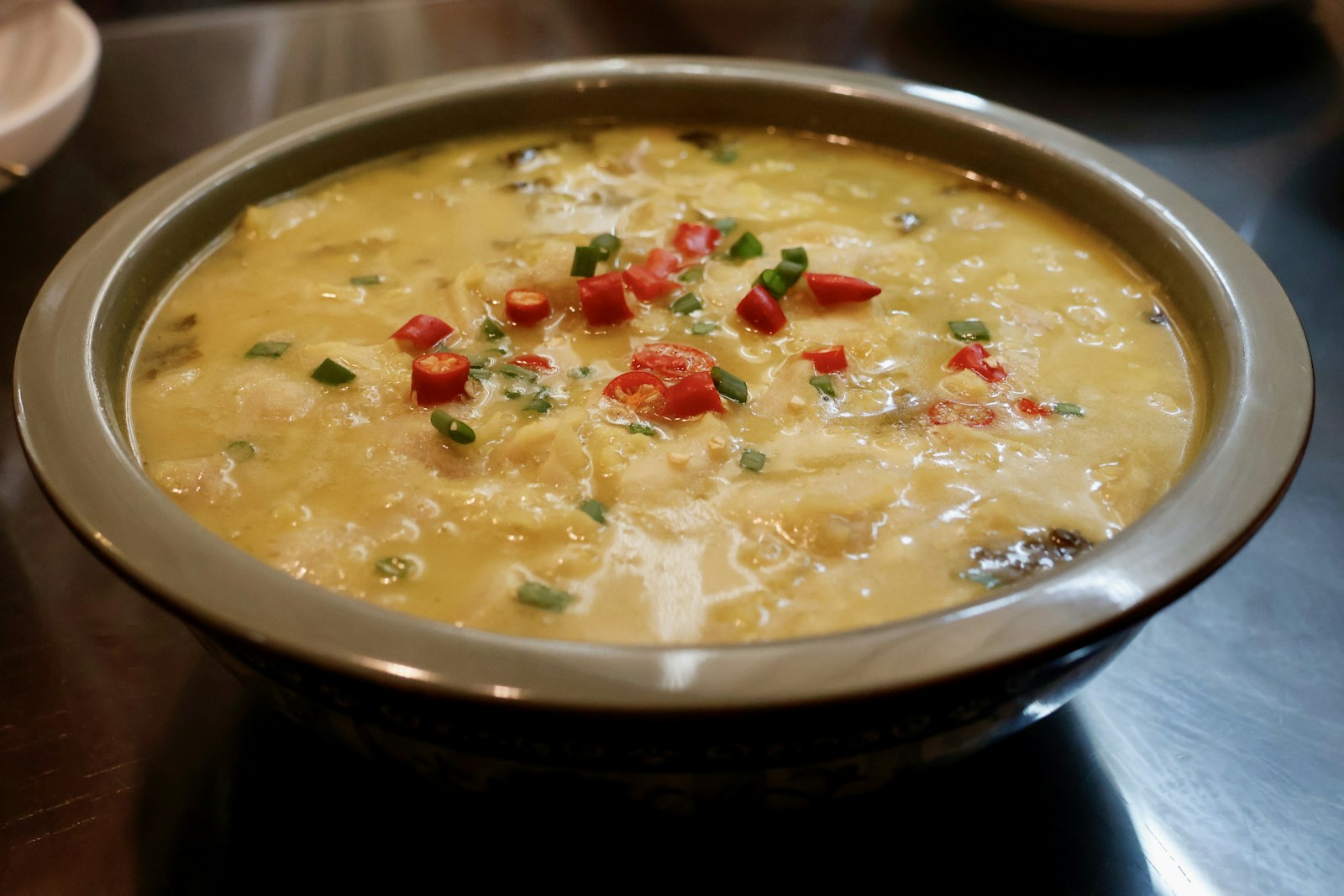 Pot of creamy corn chowder as a cozy side