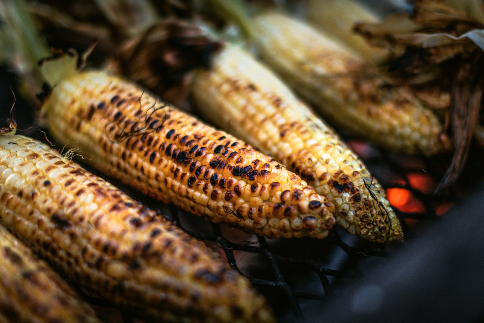 Grilled corn on the cob served as a side