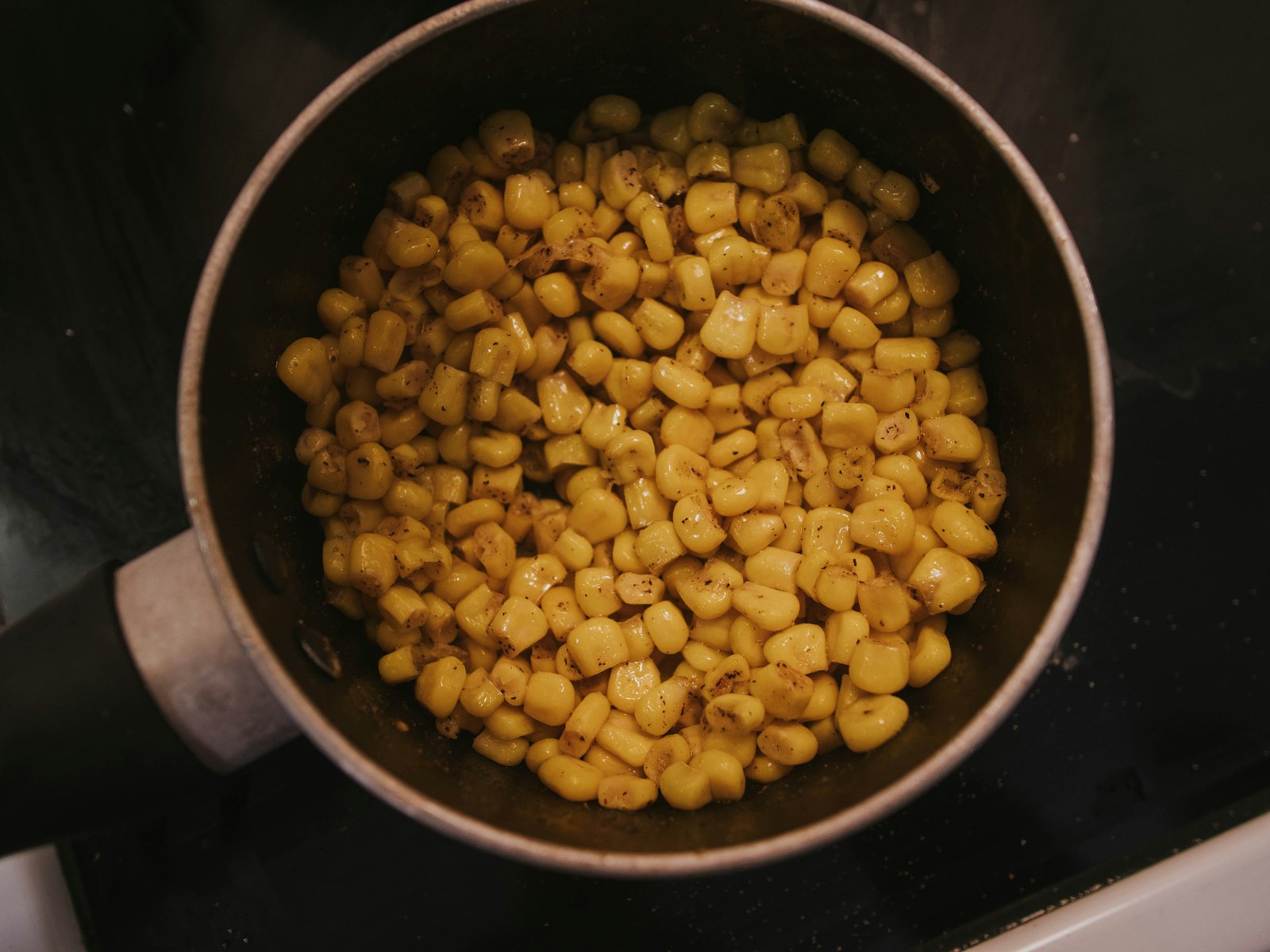 Sauteed kernels in a skillet