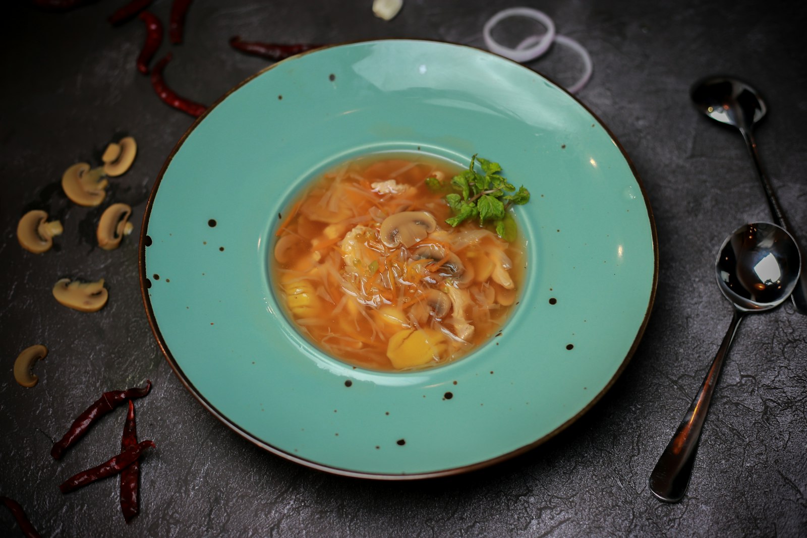 Mushroom soup made with vitamin D rich mushrooms