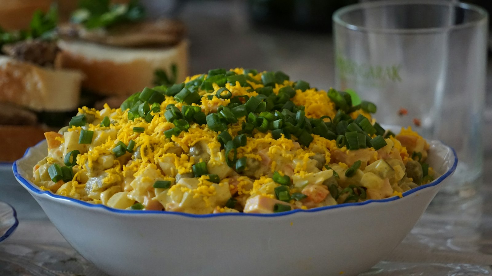 Golden curried chicken mixture in a bowl