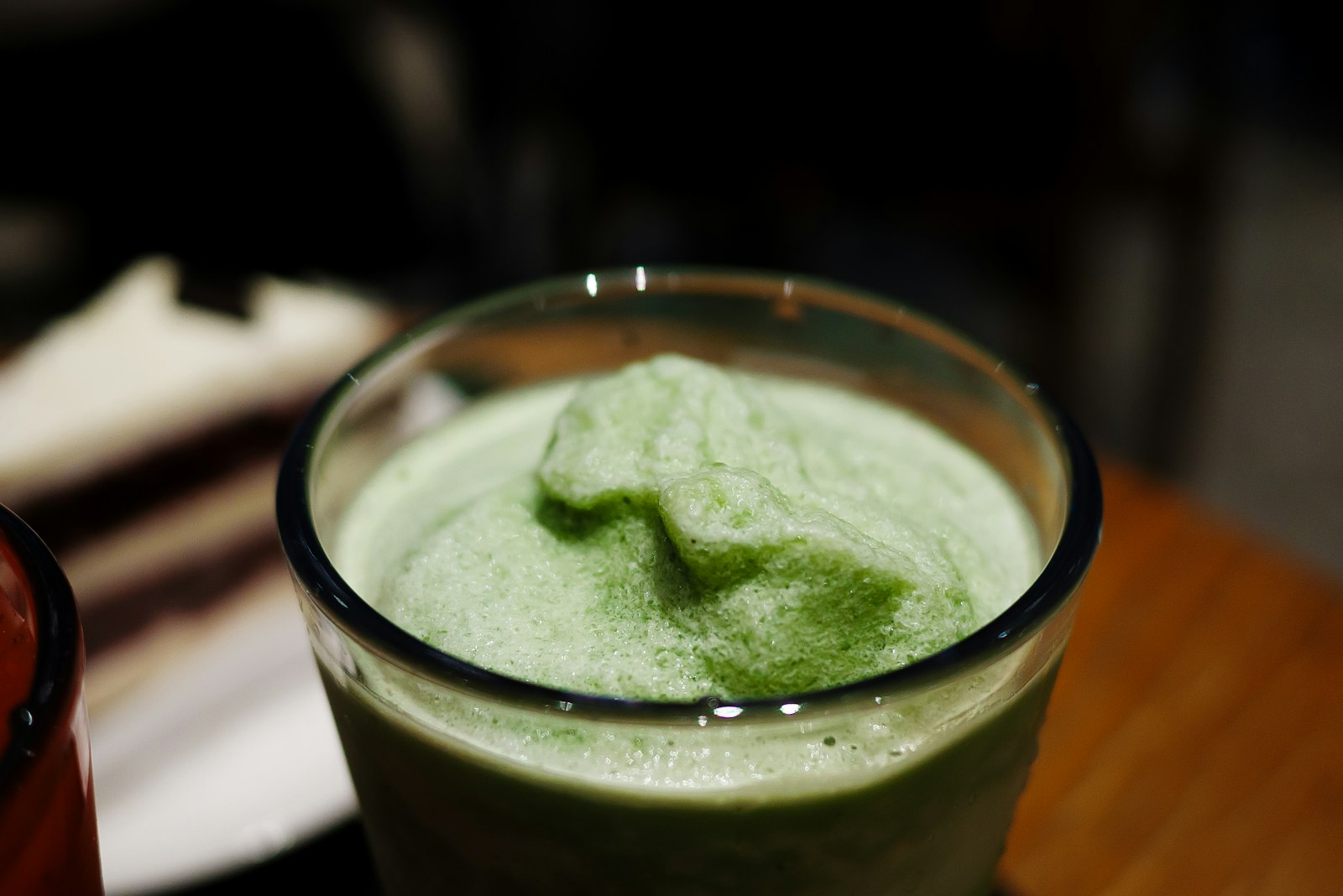 Creamy avocado lime drink in a glass