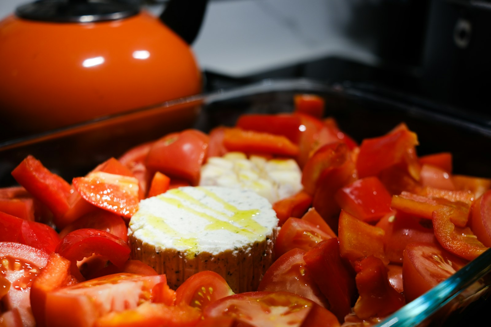 Holiday dip recipes: baked feta with roasted tomatoes