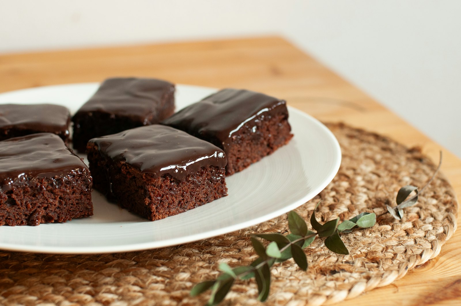 Fudgy brownies on a plate