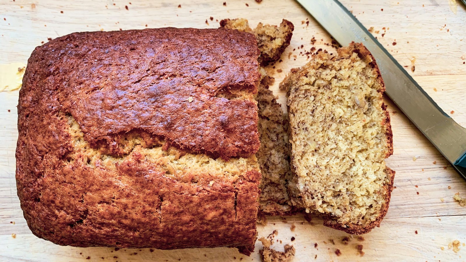 Sliced zucchini bread loaf