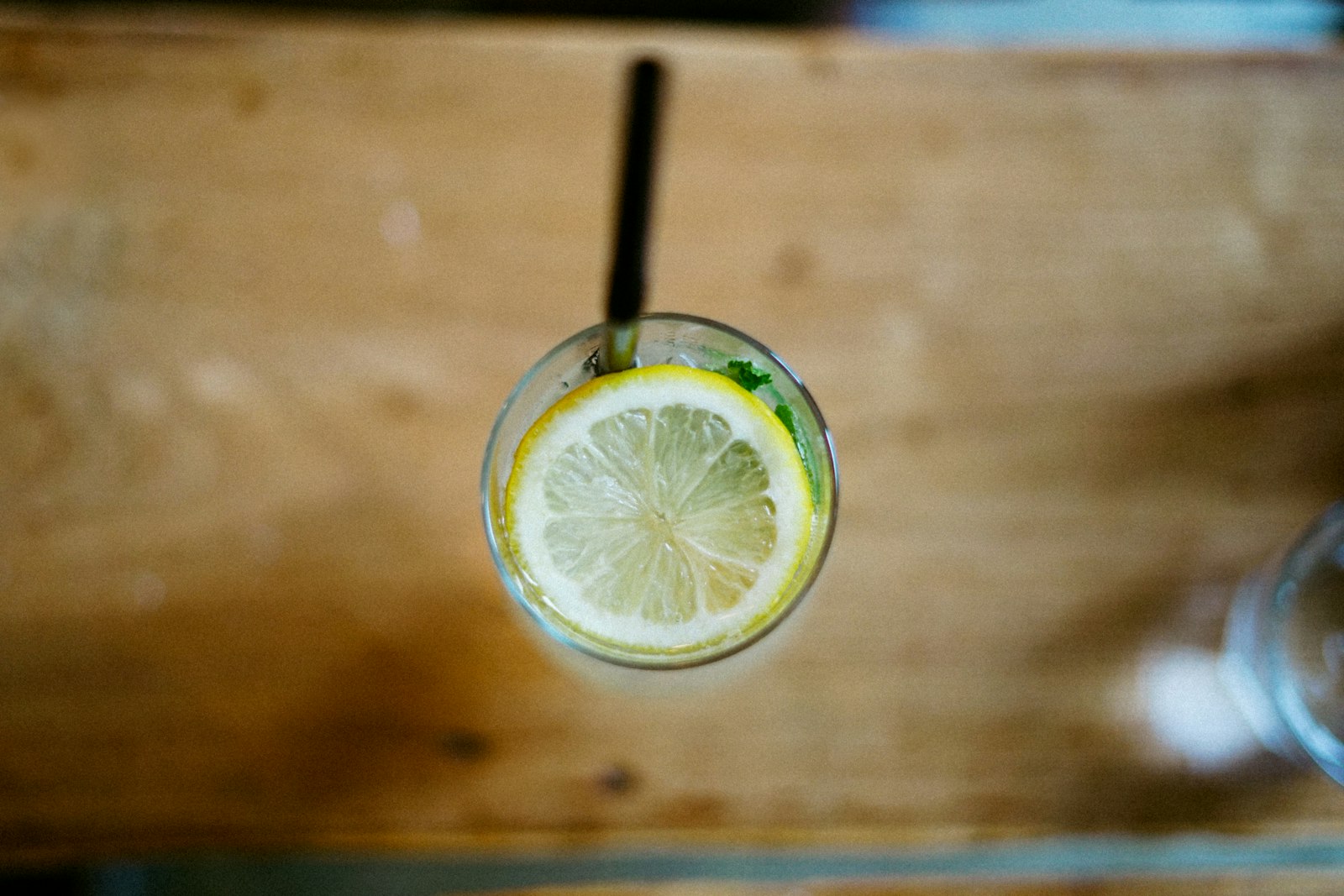 Homemade ginger ale with lime seen from above
