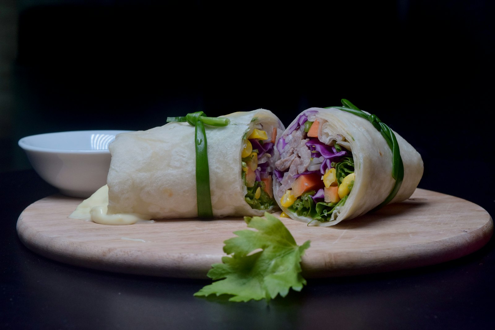 Tuna and purple cabbage wrap